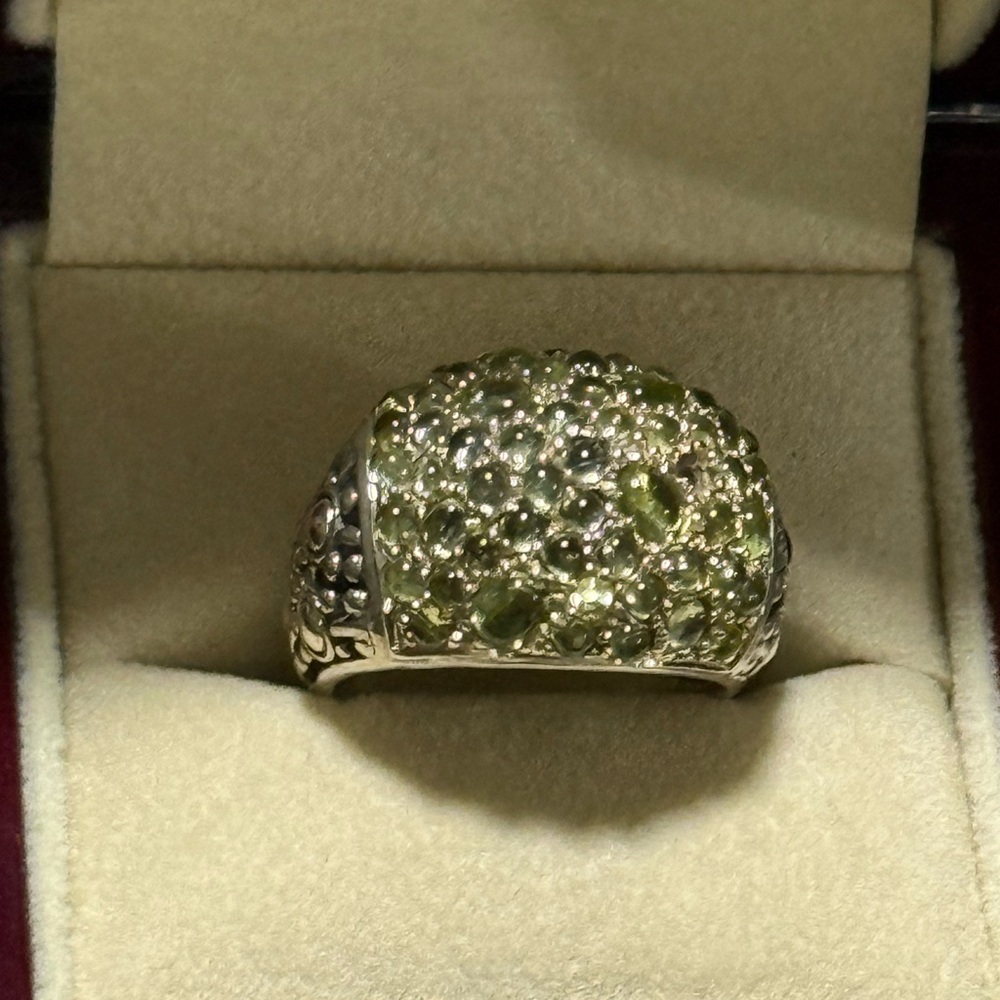Estate John Hardy Lava Gemstone Sterling Silver 18K Ring Sz 7